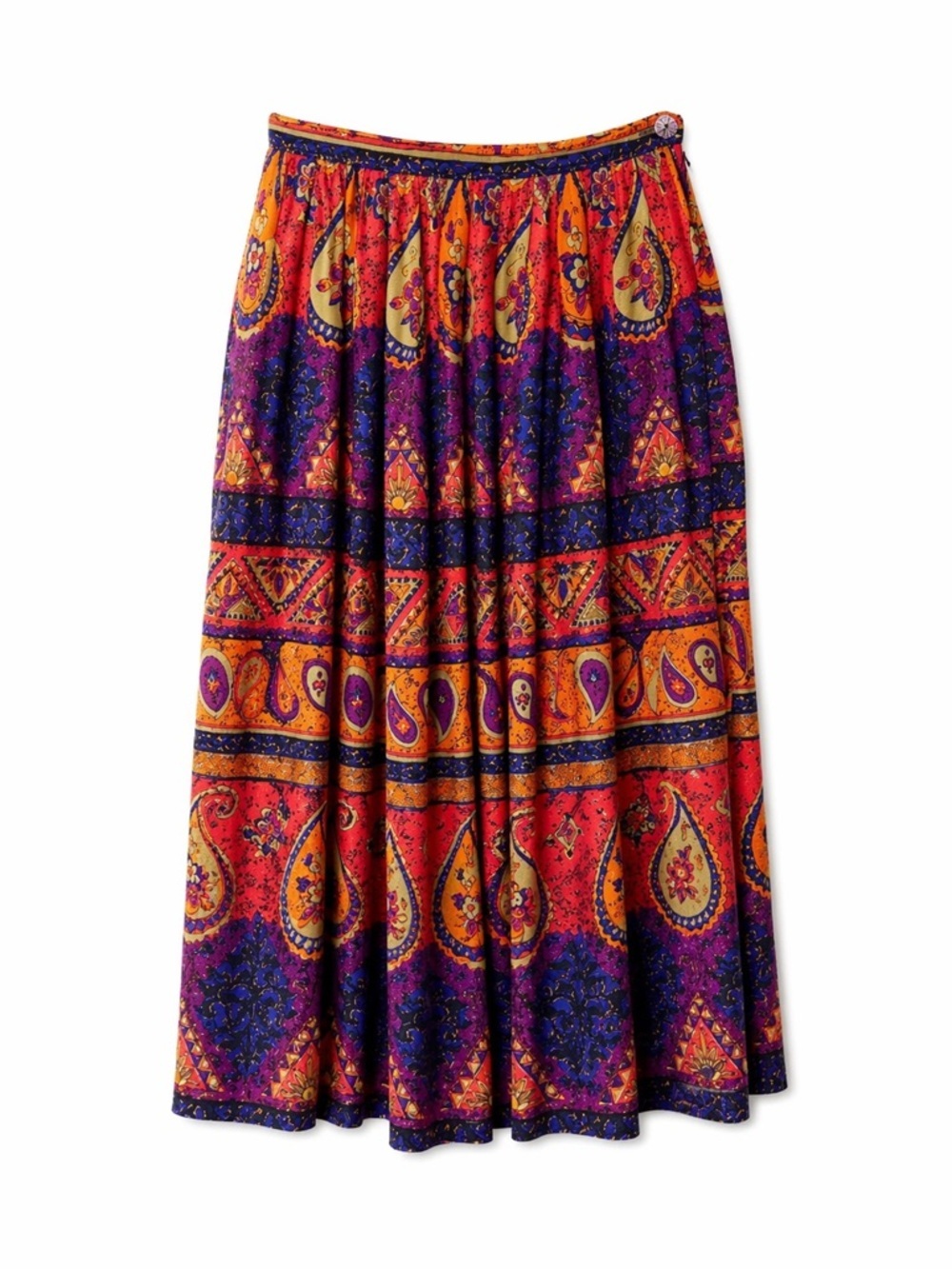 Vintage Russ Petites Paisley Midi Skirt Boho 90s Cottagecore Festival-Size‎ 8